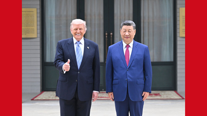 习近平同美国总统特朗普在中南海小范围会晤