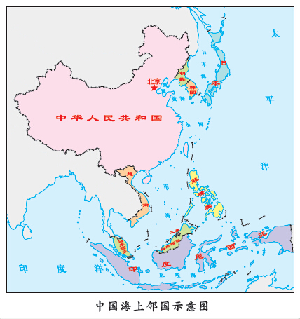 中国四大海域地图图片