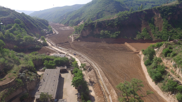 陕西省延安市治沟造地土地整治重大工程实施后,建成的沟坝地水肥